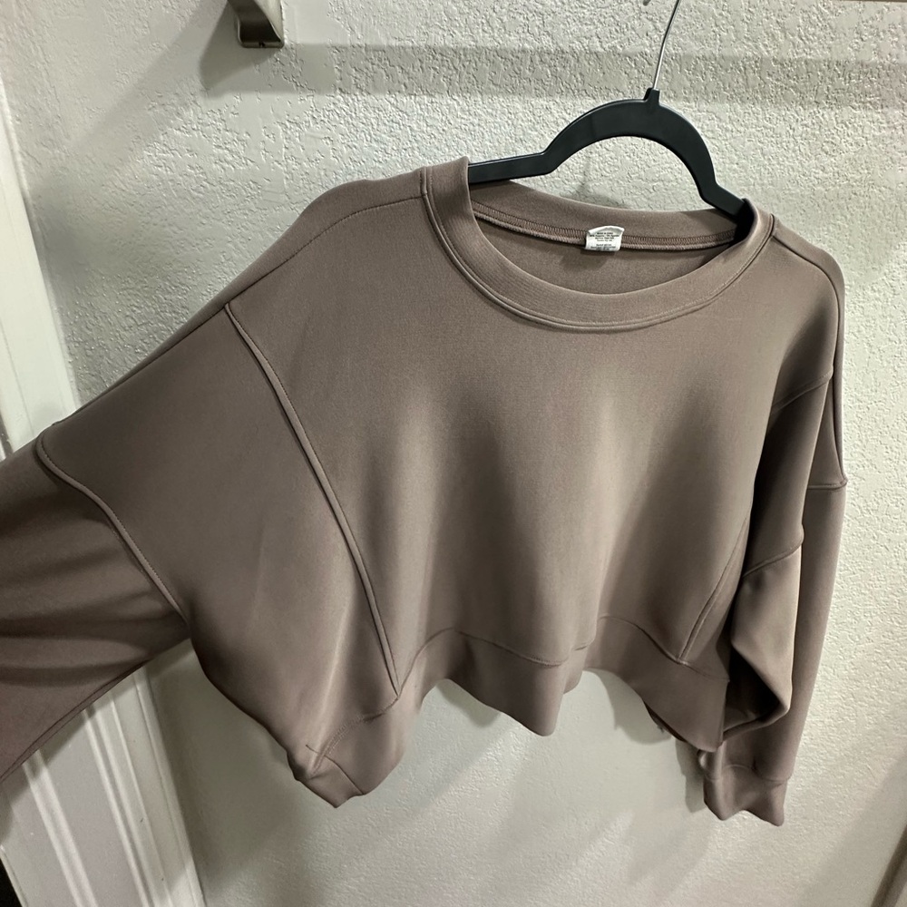 Women's Taupe Cropped Sweatshirt